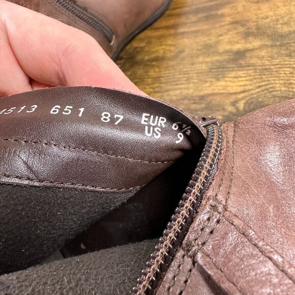 Mephitso Cool Air Brown Belted Soft Leather Ankle Shoes Women's Size 9 - Picture 8 of 9